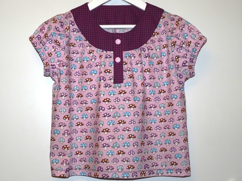 bunt-lila Schwammerl-Kombi: Top